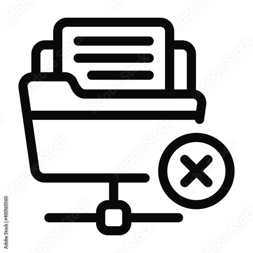 
Icon of network drive error in modern solid style
