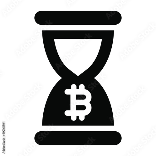 
Editable glyph design of bitcoin credit time 
