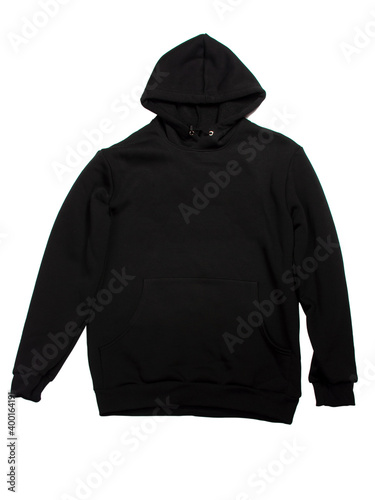 Black style hoodie isolated on the white