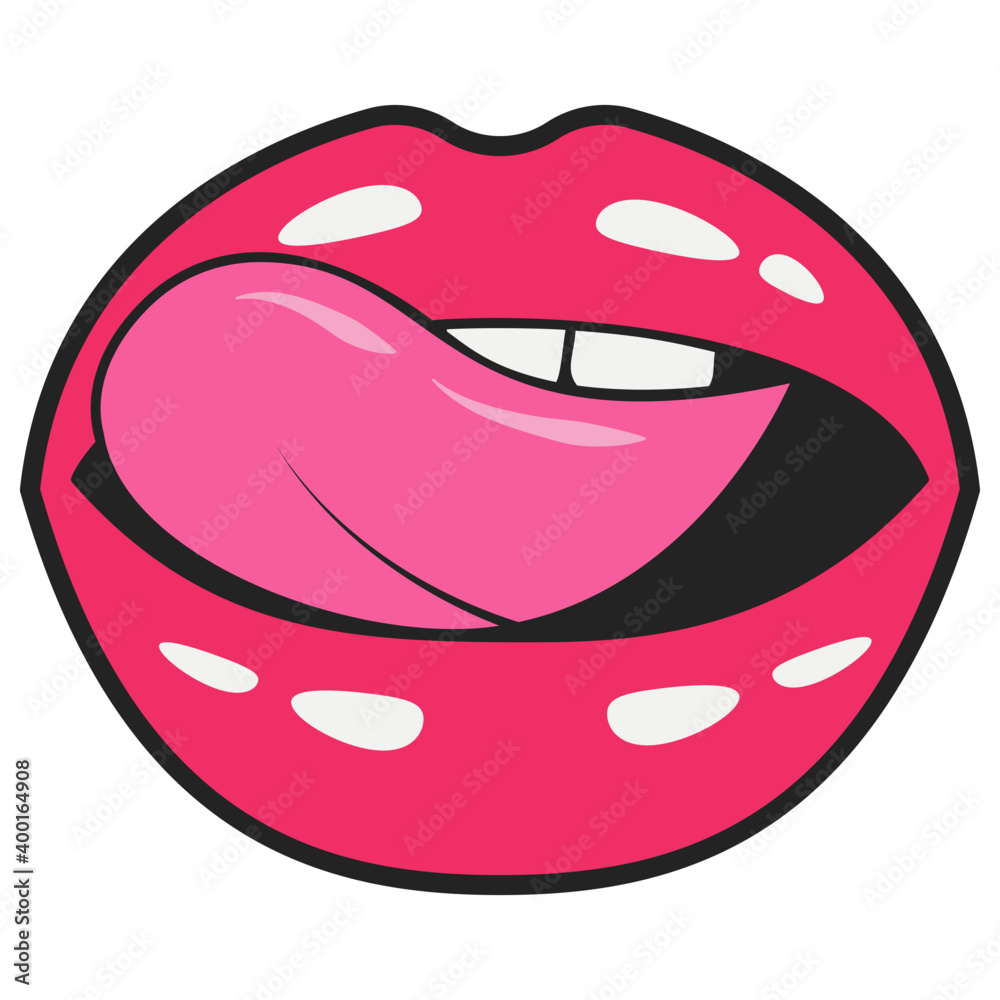 Obraz premium Tongue Licking Lips 