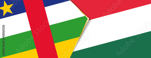 Central African Republic and Hungary flags, two vector flags.