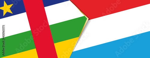 Central African Republic and Luxembourg flags, two vector flags.