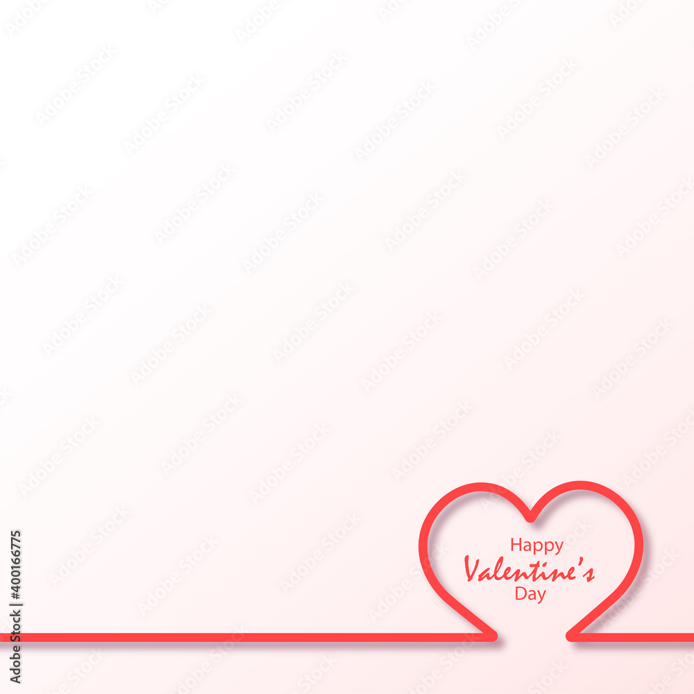 Happy Valentines Day card with heart. Vector