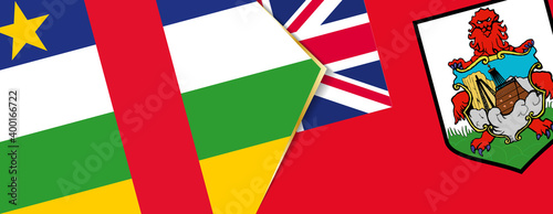 Central African Republic and Bermuda flags, two vector flags.