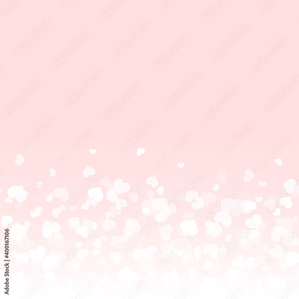 Valentine's Day background with falling hearts. Vector