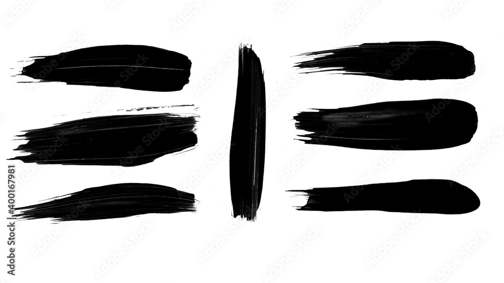 Beautiful black smears brushes for painting