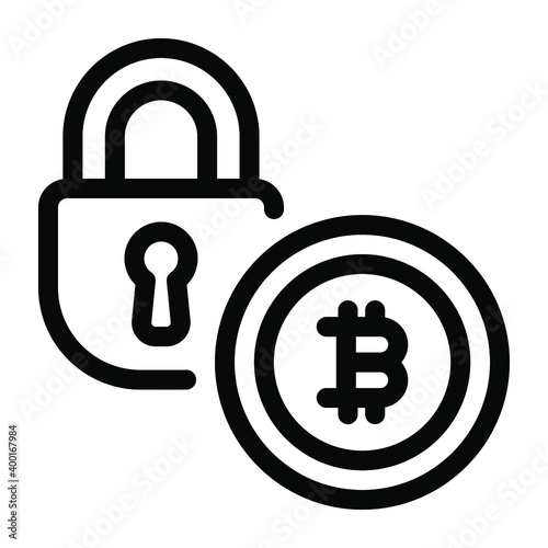 
Bitcoin anonymity vector in solid design, cryptocurrency encryption  
