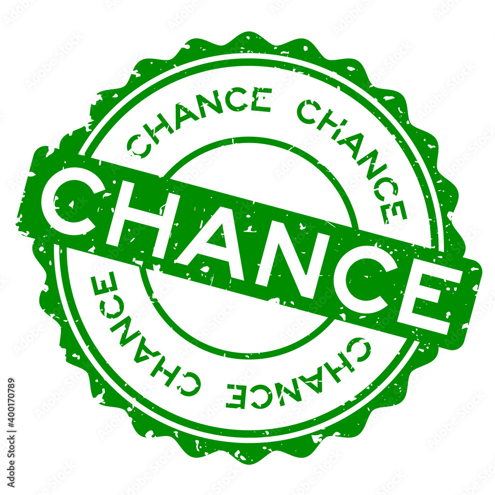 Grunge green chance word round rubber seal stamp on white background Grunge green chance word round rubber seal stamp on white background