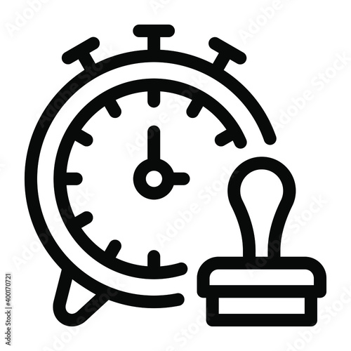 
Clock with stamp, concept of timestamp icon
