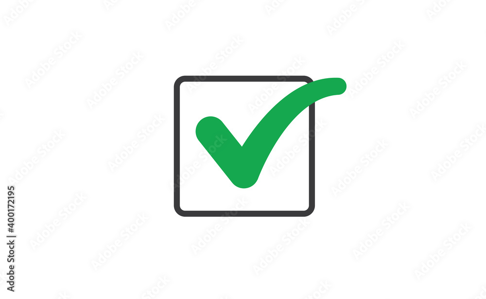 Checkmark tick green icon. Symbol of approval check mark. Checkmark tick green icon. Symbol of approval check mark.