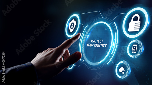 Cyber security data protection business technology privacy concept. Protect your identity