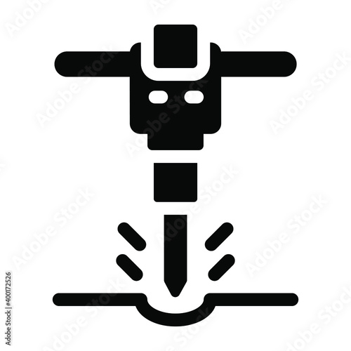 
Electric construction tool, jackhammer solid icon
