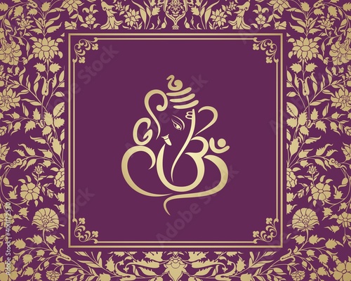 Ganesha, wedding card, royal Rajasthan, India	