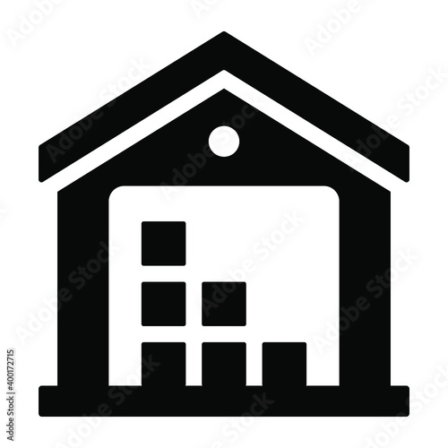 
An icon design of storehouse, vector of storage unit 
