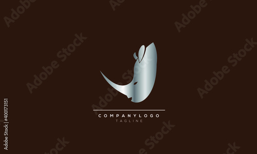 RIHINO HEAD Abstract initial logo design photo