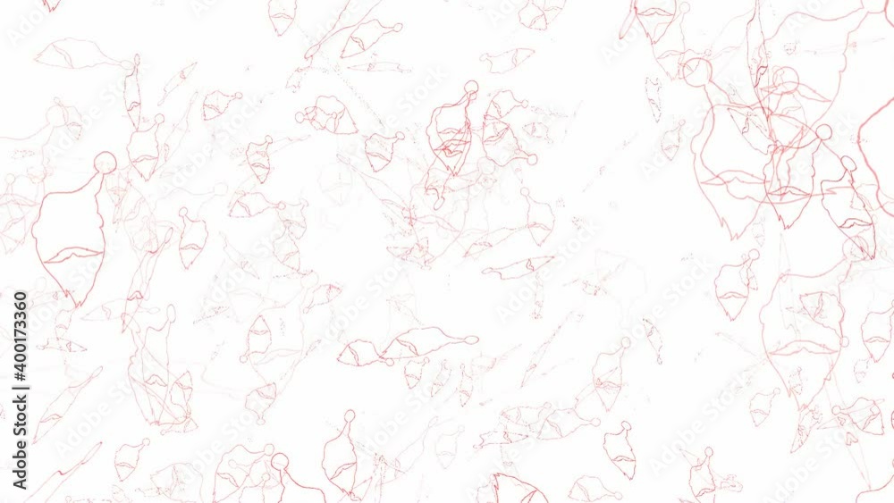 Sagome di Babbo Natale disegno su sfondo bianco.