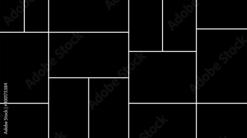 Creative vector Template Collage consisting of 15 frames for a photo of a square and rectangular shape.