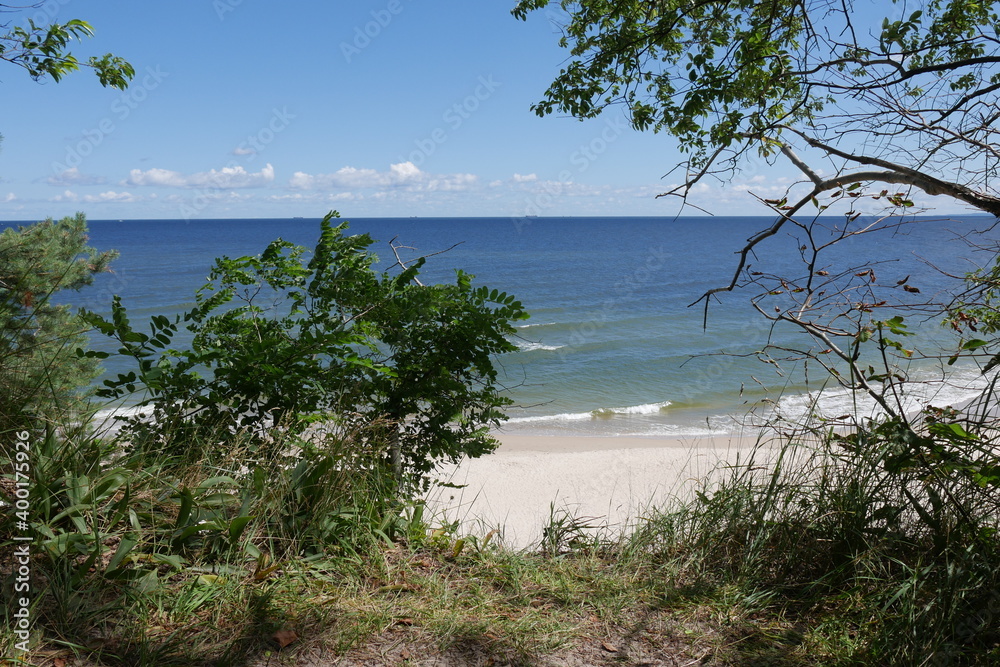 Strand bzw. Ostseestrand auf der Insel Usedom bei Bansin an der Ostsee in Mecklenburg-Vorpommern