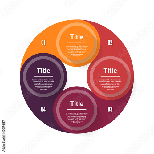 Vector circle infographic. Template for diagram, graph, presentation and chart. Business concept with 4 options, parts, steps or processes. Abstract background