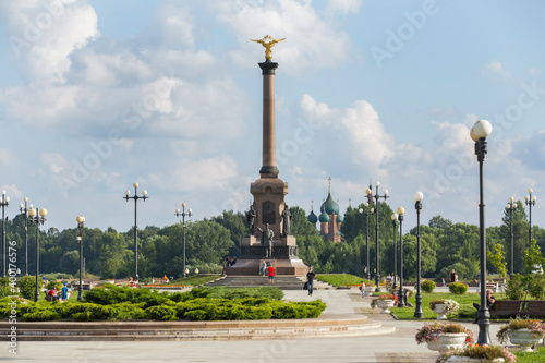 types of yaroslavl. strelka park and the monument to 1000 years of yaroslavl photo