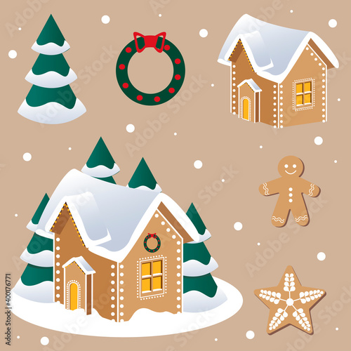 Set of isolated illustrations