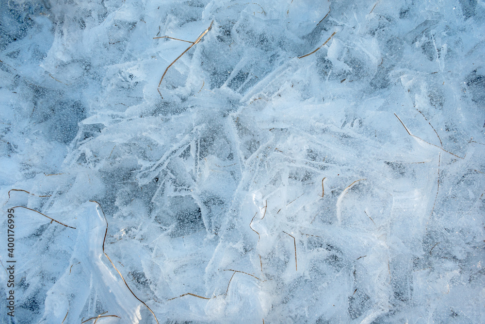 Obraz premium Ice texture. Frozen water patterns