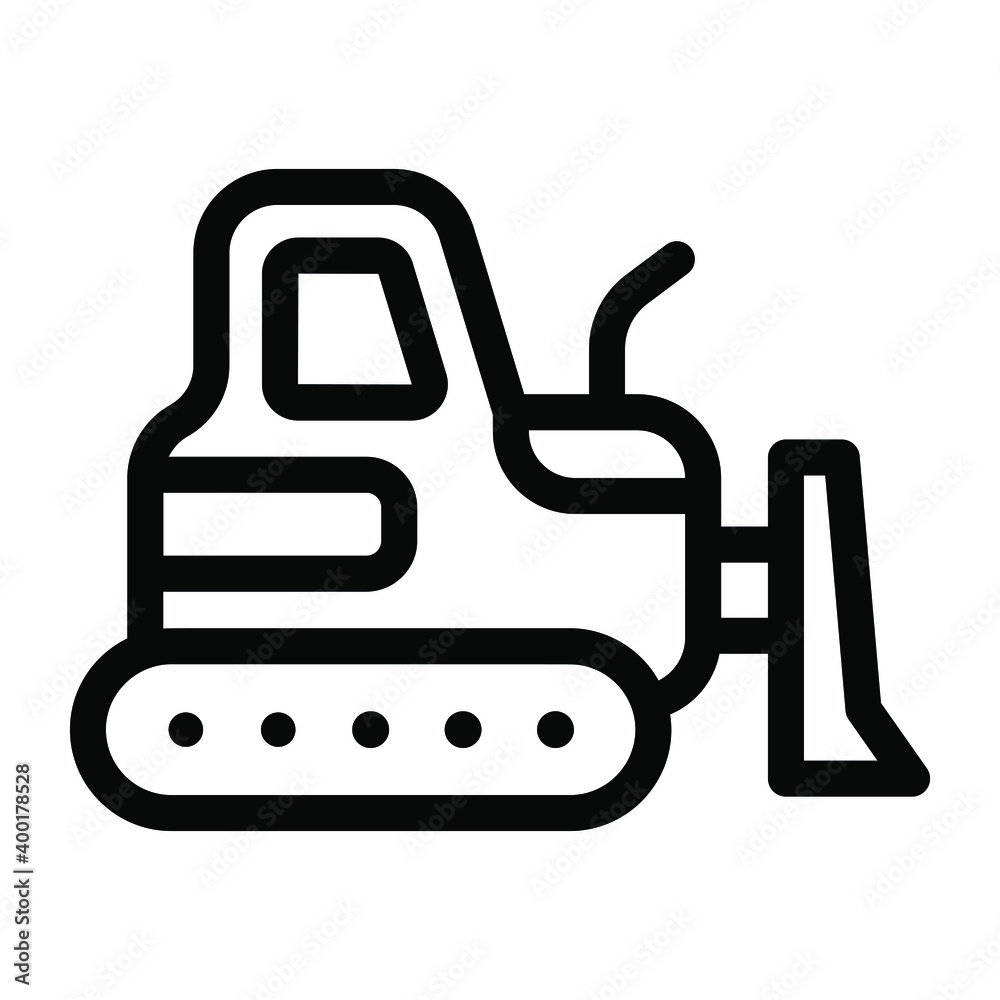 Bulldozer icon vector in solid design
Bulldozer icon vector in solid design