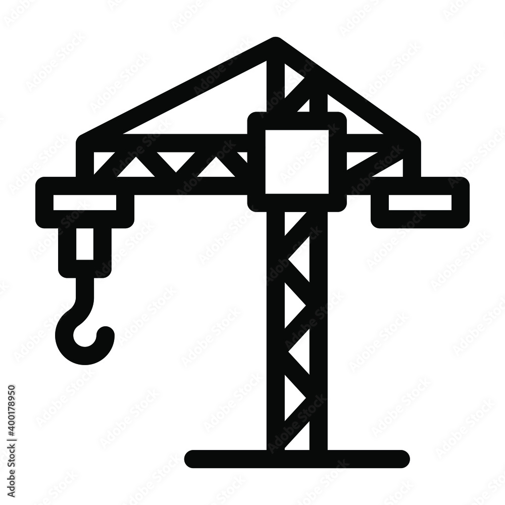 Tower crane icon, filled editable vector
Tower crane icon, filled editable vector