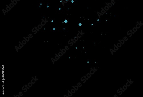Dark blue vector cover in polygonal style with circles. © Dmitry