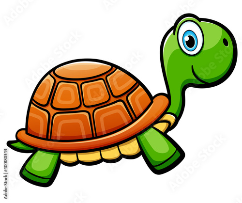 Vector cute turtle cartoon character