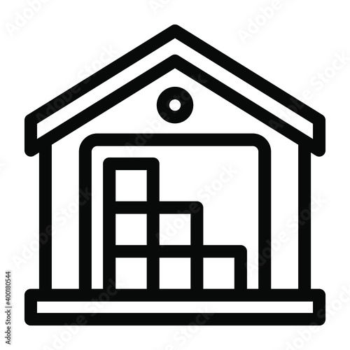  An icon design of storehouse, vector of storage unit 