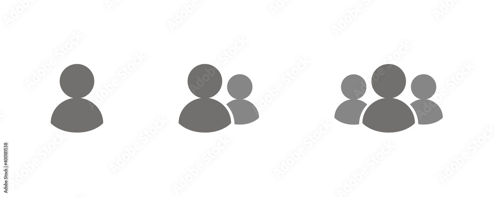 User figure social community, vector set illustration - variant	
