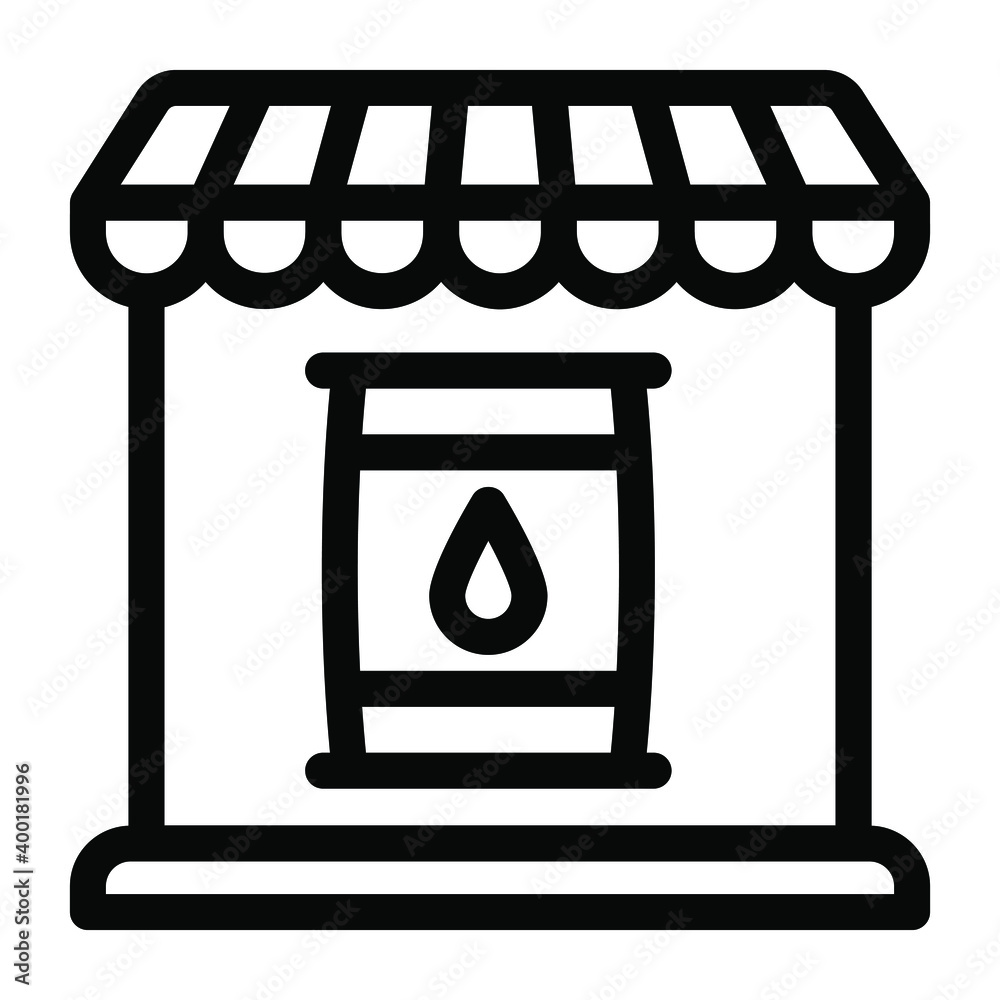 Oil store in glyph editable icon 