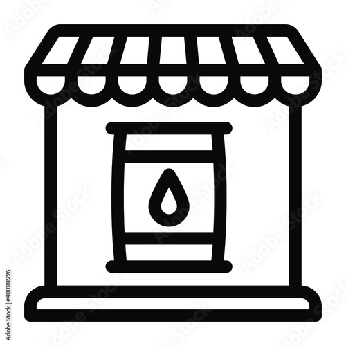 Oil store in glyph editable icon 