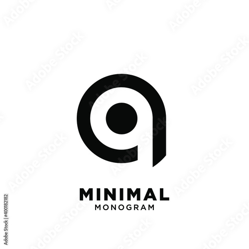 minimal initial letter q simple vector design isolated background