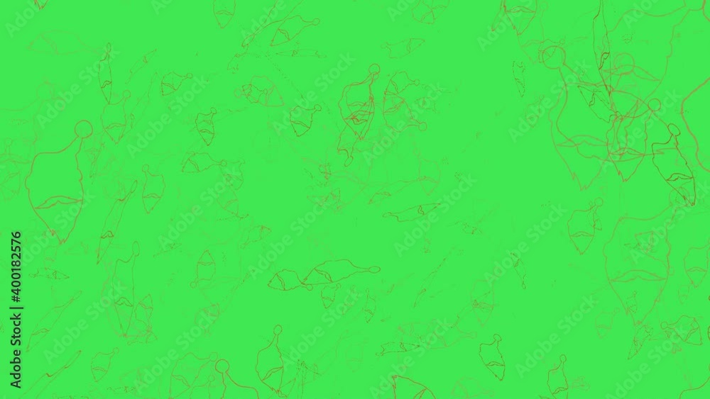 Sagome di Babbo Natale disegno su sfondo verde.