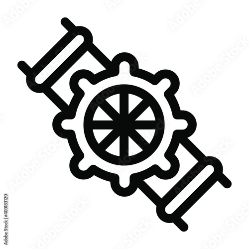 
Pipeline valve used for gas or crude oil service, solid icon
