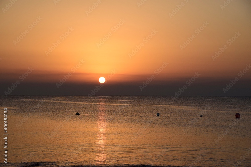 Sunrise at the beach (sea)