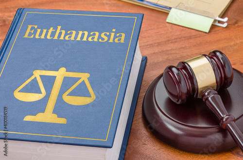 Принти на полотні Law book with a gavel - Euthanasia