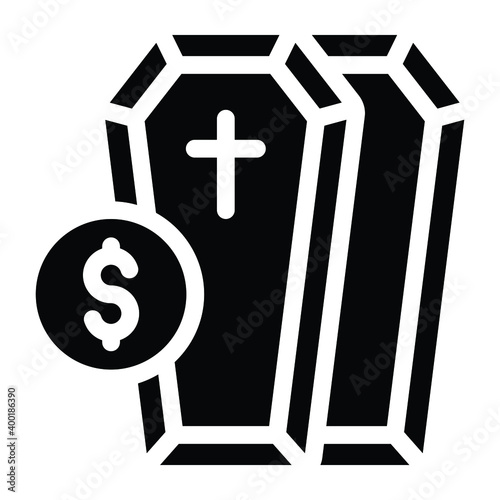 
Dollar coffin glyph icon 
