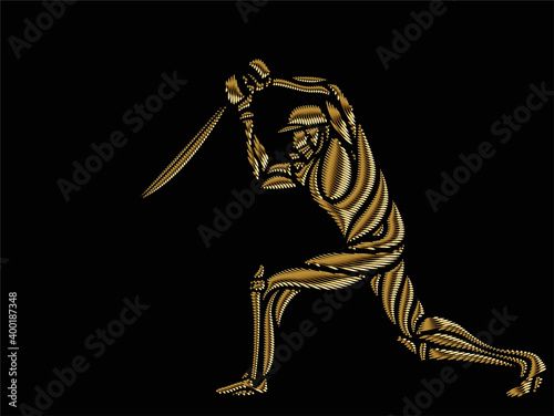 Gold Cricket banner batsman championship particle background. Use for cover, poster, template, brochure, decorated, flyer, banner.