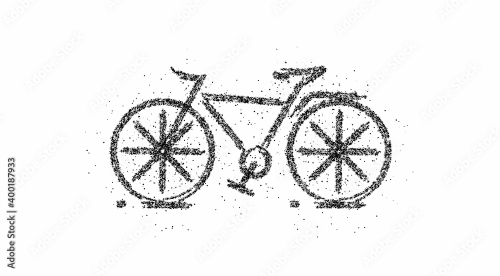 Obraz premium Modern Cycling Particle Drawing, Vector Illustration.