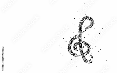 Music notes Particle Design Icon  vector illustration