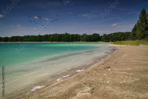 Settler Gajowka - an artificial water reservoir in central Poland.  photo