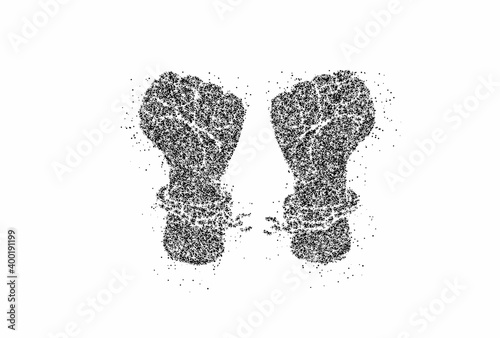 Broken handcuff Freedom concept, Hand Drawn Sketch Vector illustration.