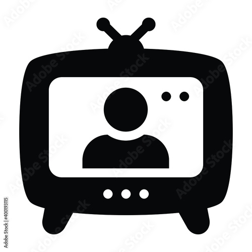 
News casting in glyph icon 
