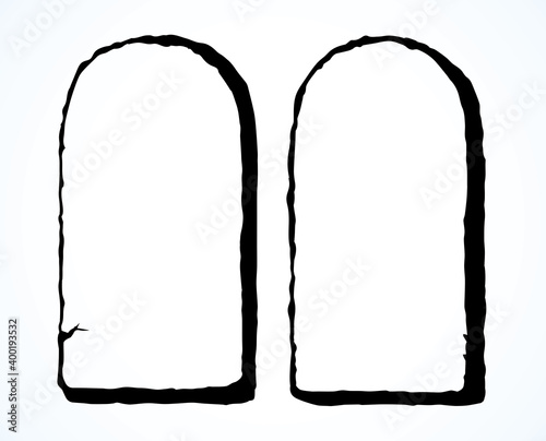 Tablets with 10 commandments. Vector drawing