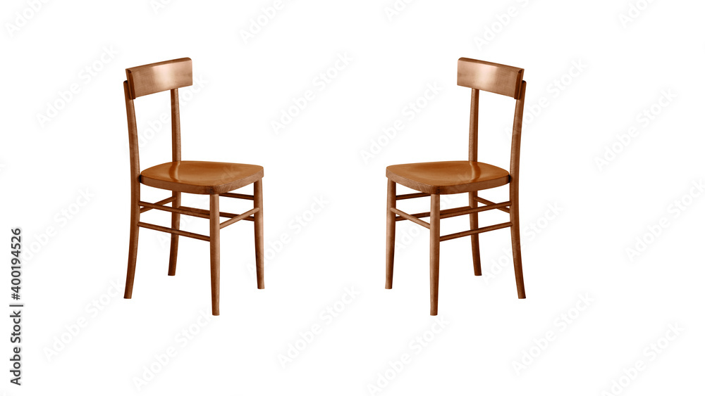 Fototapeta premium Wooden comfortable chair isolated on white background