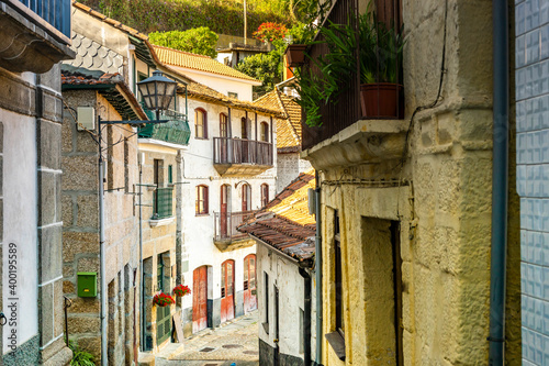 Narrow street in old town of Entre-os-Rios  Douro Valley  Portugal