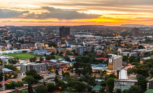 Bloemfontein, the capital of the Free State, South Africa, at sunset.